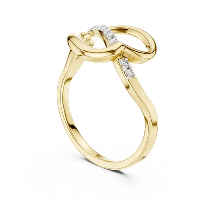 18K Gold Round Diamond Pavé Ring – 0.104 ct (12-10054-L)