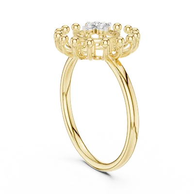 18K Gold Round Diamond Cluster Ring – 0.08 ct (12-10056-L)