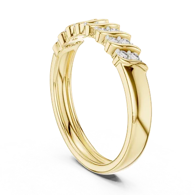 18K Gold Round Diamond Pavé Ring – 0.168 ct (12-10059-L)
