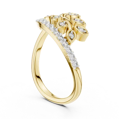 18K Gold Round Diamond Pavé Ring – 0.268 ct (12-10061-L)
