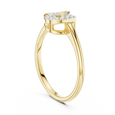 18K Gold Round Diamond Pavé Ring – 0.092 ct (12-10064-L)