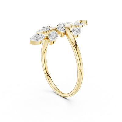 18K Gold Round Diamond Pavé Ring – 0.16 ct (12-10066-L)