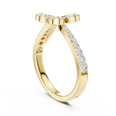 18K Gold Round Diamond Pavé Ring – 0.351 ct (12-10067-L)