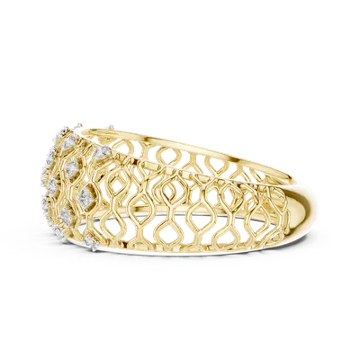 18K Gold Round Diamond Pavé Ring – 0.138 ct (12-10068-L)