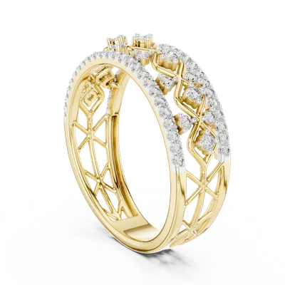 18K Gold Round Diamond Pavé Ring – 0.475 ct (12-10069-L)