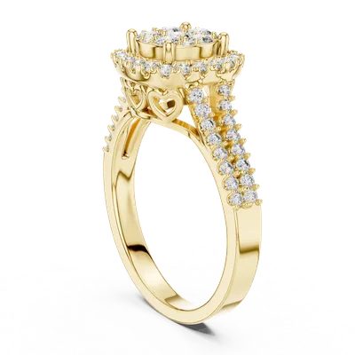 18K Gold Round Diamond Pavé Ring – 0.816 ct (1242)