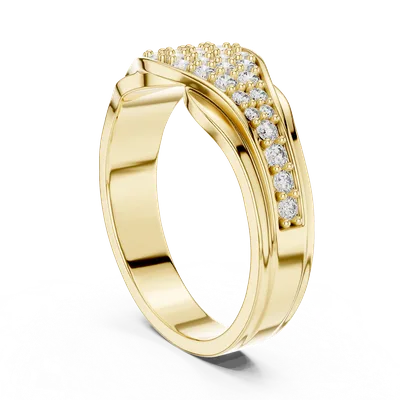 18K Gold Round Diamond Pavé Ring – 0.486 ct (1244)