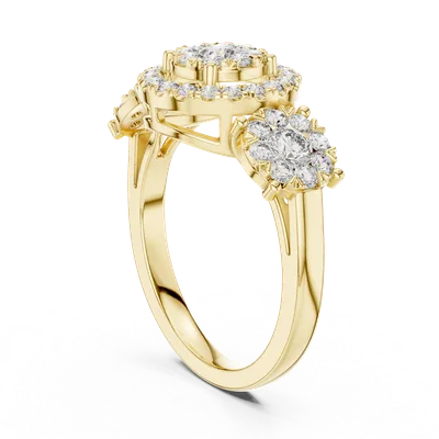 18K Gold Round Diamond Pavé Ring – 1.02 ct (19-120001L)