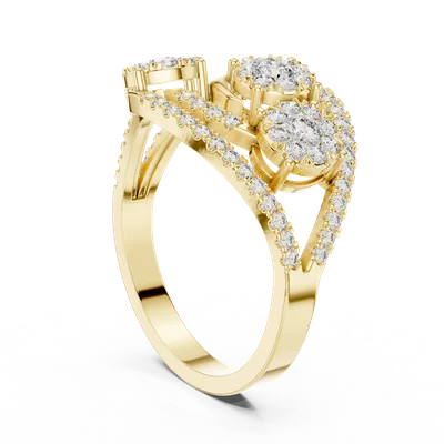 18K Gold Round Diamond Pavé Ring – 0.655 ct (19-120003L)