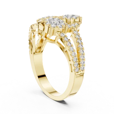 18K Gold Round Diamond Pavé Ring – 0.778 ct (19-120006L)