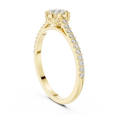18K Gold Round Diamond Pavé Ring – 0.306 ct (19-120011L)