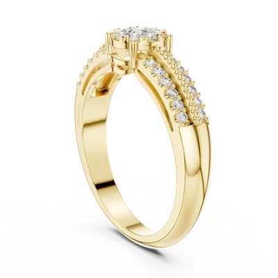 18K Gold Round Diamond Pavé Ring – 0.334 ct (19-120014L)