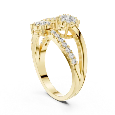 18K Gold Round Diamond Pavé Ring – 0.634 ct (19-120017L)