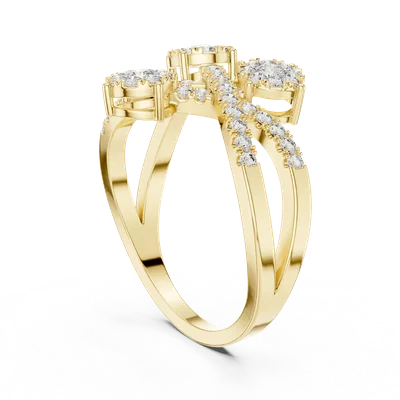 18K Gold Round Diamond Pavé Ring – 0.614 ct (19-120018L)