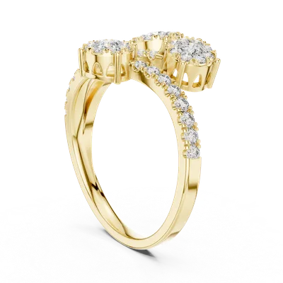 18K Gold Round Diamond Pavé Ring – 0.728 ct (19-120019L)