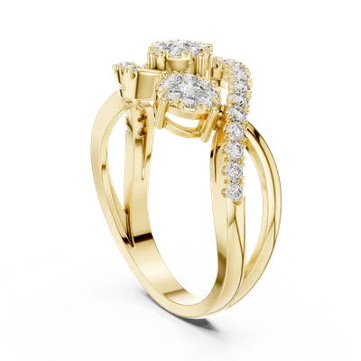 18K Gold Round Diamond Pavé Ring – 0.622 ct (19-120021L)