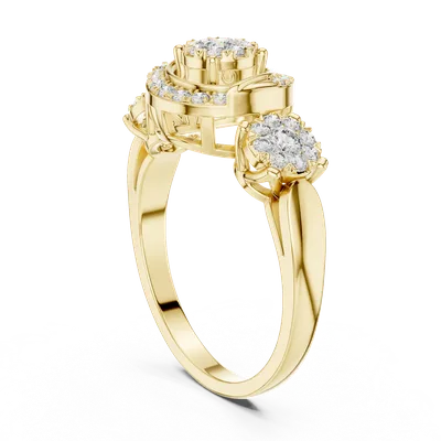 18K Gold Round Diamond Pavé Ring – 0.502 ct (19-120022L)