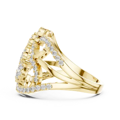 18K Gold Round Diamond Pavé Ring – 0.99 ct (19-120024L)