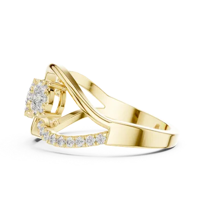 18K Gold Round Diamond Pavé Ring – 0.57 ct (19-120025L)