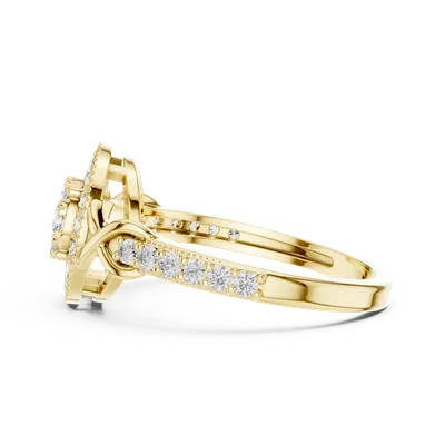 18K Gold Round Diamond Pavé Ring – 0.514 ct (19-120026)