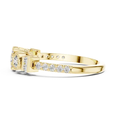 18K Gold Round Diamond Pavé Ring – 0.586 ct (19-120027)
