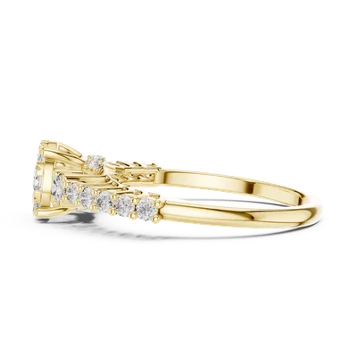 18K Gold Round Diamond Pavé Ring – 0.608 ct (19-120028L)
