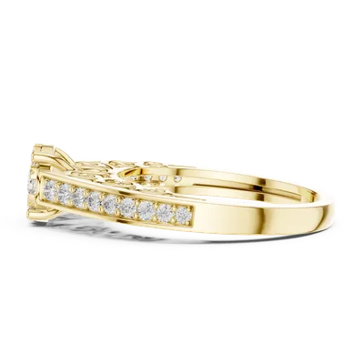 18K Gold Round Diamond Pavé Ring – 0.504 ct (19-120029L)