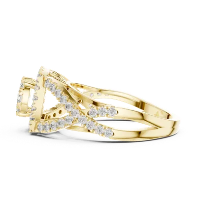 18K Gold Round Diamond Pavé Ring – 0.864 ct (19-120030L)