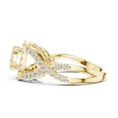 18K Gold Round Diamond Pavé Ring – 0.864 ct (19-120031L)