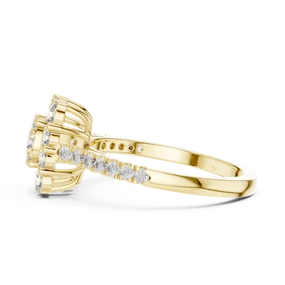18K Gold Round Diamond Pavé Ring – 0.874 ct (19-120033L)