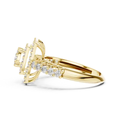 18K Gold Round Diamond Pavé Ring – 0.888 ct (19-120034L)