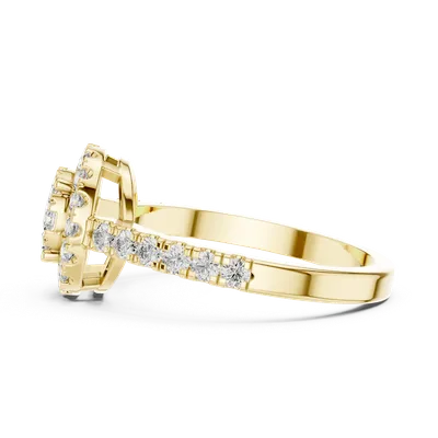 18K Gold Round Diamond Pavé Ring – 0.744 ct (19-120035L)