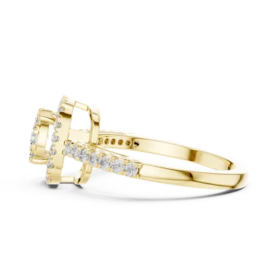 18K Gold Round Diamond Pavé Ring – 0.632 ct (19-120038L)