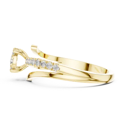 18K Gold Round Diamond Pavé Ring – 0.334 ct (19-120039L)