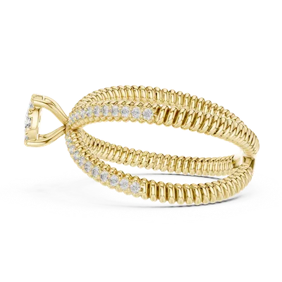 18K Gold Round Diamond Pavé Ring – 0.386 ct (19-120041L)