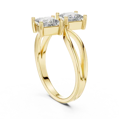 18K Gold Princess Diamond Cluster Ring – 1.3 ct (444)