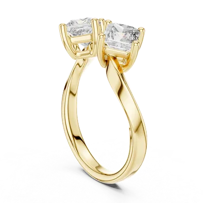 18K Gold Princess Diamond Cluster Ring – 0.9 ct (463)
