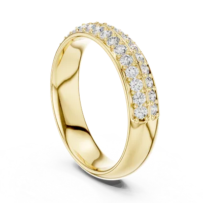 18K Gold Round Diamond Pavé Ring – 0.54 ct (549)