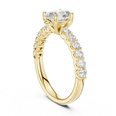 18K Gold Oval Diamond Pavé Ring – 1.553 ct (667)