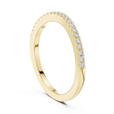 18K Gold Round Diamond Pavé Ring – 0.216 ct (811)