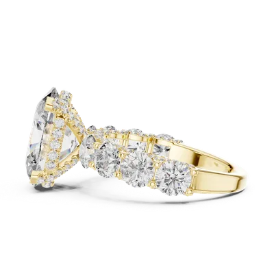 18K Gold Oval Diamond Pavé Ring – 3.034 ct (9-10012L-12)
