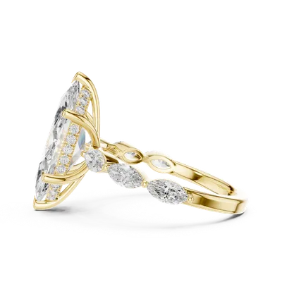 18K Gold Marquise Diamond Pavé Ring – 4.732 ct (9-10013L-05)