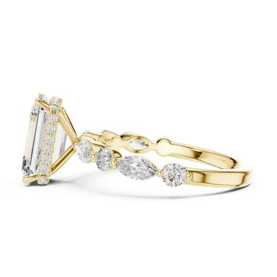18K Gold Emerald Diamond Pavé Ring – 3.38 ct (9-10014L-04)