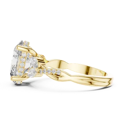 18K Gold Oval Diamond Pavé Ring – 3.35 ct (9-10017L-22)