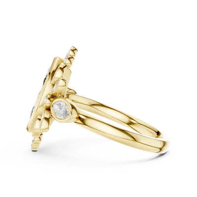 18K Gold Marquise Diamond Pavé Ring – 2.11 ct (9-10019L-33)
