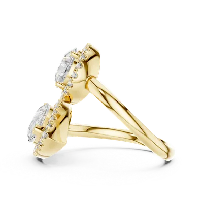 18K Gold Pear Diamond Pavé Ring – 0.64 ct (9-10020L-10)