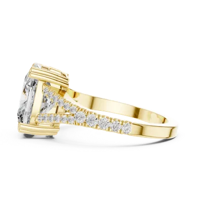 18K Gold Cushion Diamond Pavé Ring – 5.32 ct (9-10026L-18)