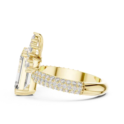 18K Gold Emerald Diamond Pavé Ring – 5.092 ct (9-10029L-25)