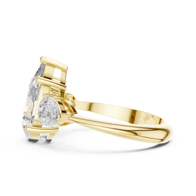 18K Gold Pear Diamond Cluster Ring – 4 ct (9-10033L-SS5)