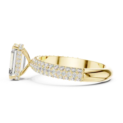 18K Gold Emerald Diamond Pavé Ring – 2.8 ct (9-10035L-SS8)